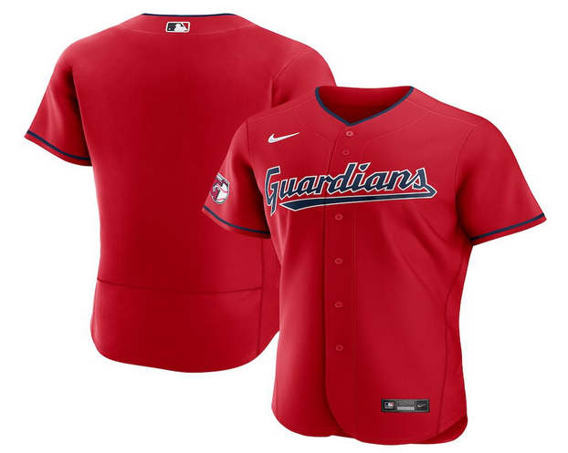 Men Custom Cleveland Guardians Nike Red Alternate Authentic Team MLB Jersey